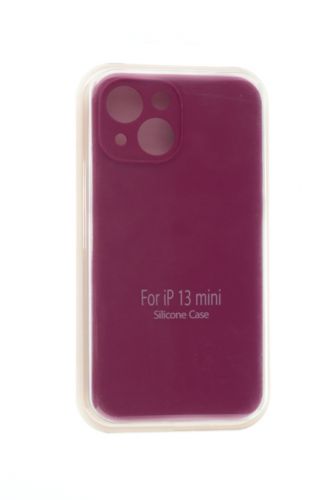 Чехол-накладка для iPhone 13 Mini VEGLAS SILICONE CASE Защита камеры бордовый (52) - фото
