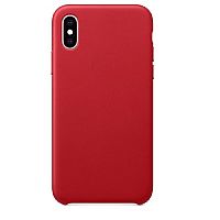 Чехол-накладка для iPhone X LEATHER CASE AAA красный - фото