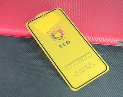 Защитное стекло для iPhone XS Max/11 Pro Max FULL GLUE (желтая основа) картон черный оптом, в розницу Центр Компаньон фото 2