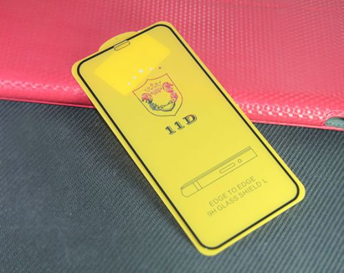 Защитное стекло для iPhone X/XS/11 Pro FULL GLUE (желтая основа) пакет черный - фото фото 2
