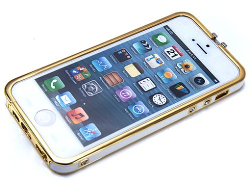 Бампер для iPhone 5 мет HERMES блистер золото-белый оптом, в розницу Центр Компаньон фото 3