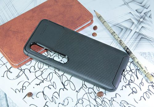 Чехол-накладка для XIAOMI Mi10 BECATION BEETLES CARBON TPU ANTISHOCK черный - фото