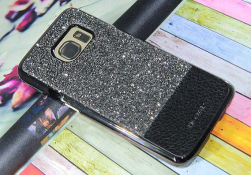 Чехол-накладка для Samsung G930F S7 HOJAR стразы КОЖА черный - оптовая продажа Чехол-накладка для Samsung G930F S7 HOJAR стразы КОЖА черный - фото