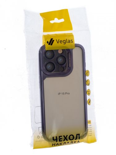 Чехол-накладка для iPhone 15 Pro VEGLAS Bracket Lens фиолетовый оптом, в розницу Центр Компаньон фото 4