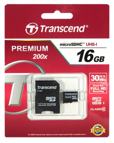 Карта памяти MicroSD 16 Gb Класс 10 Transcend UHS-I адаптер - оптовая продажа фото 2 Карта памяти MicroSD 16 Gb Класс 10 Transcend UHS-I адаптер - фото фото 2