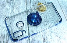 Чехол-накладка для Samsung A405F A40 ELECTROPLATED TPU КОЛЬЦО синий - фото