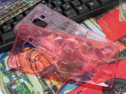 Чехол-накладка для Samsung A730F A8 Plus JZZS Diamond TPU прозрачно-красный оптом, в розницу Центр Компаньон фото 2
