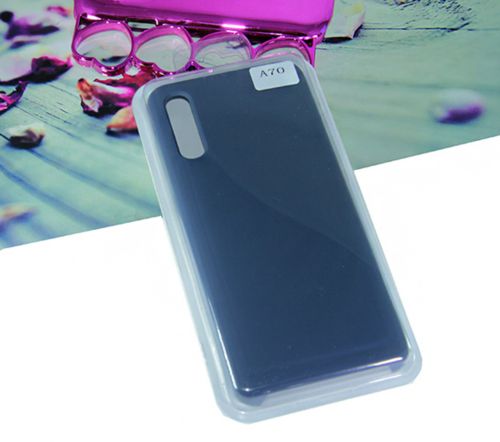 Чехол-накладка для Samsung A705 A70 SILICONE CASE NL темно-синий (8) - фото