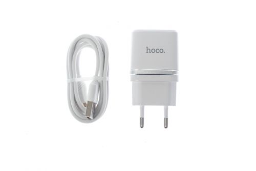 СЗУ USB 1А HOCO C11 кабель Lightning 8Pin белый, Ограниченно годен - фото