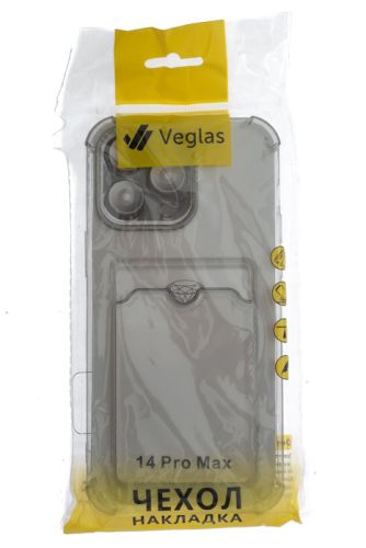 Чехол-накладка для iPhone 14 Pro Max VEGLAS Air Pocket черно-прозрачный оптом, в розницу Центр Компаньон фото 4