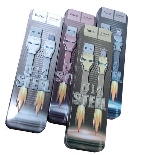Кабель USB-Micro USB HOCO U14 Steel Man розовое золото - оптовая продажа фото 3 Кабель USB-Micro USB HOCO U14 Steel Man розовое золото - фото фото 3