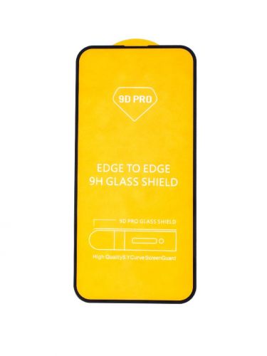 Защитное стекло для iPhone 15 Plus FULL GLUE VEGLAS YELLOW картон черный - фото