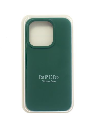 Чехол-накладка для iPhone 15 Pro VEGLAS SILICONE CASE NL закрытый темно-зеленый (49) оптом, в розницу Центр Компаньон