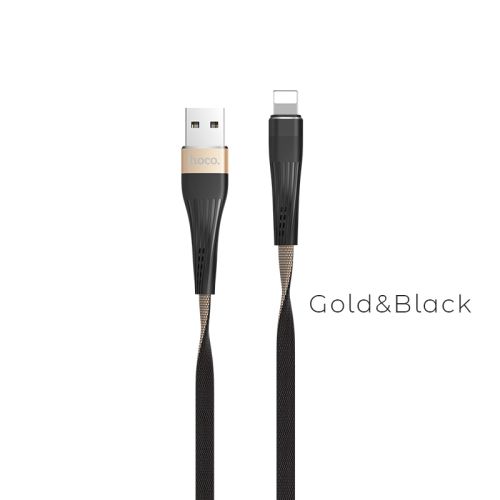 Кабель USB Lightning 8Pin HOCO U39 Slender 2.4A 1.2м золотисто-черный оптом, в розницу Центр Компаньон фото 2
