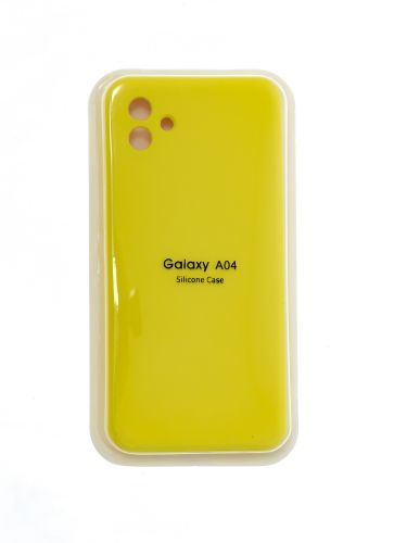 Чехол-накладка для Samsung A045F A04 VEGLAS SILICONE CASE закрытый желтый (20) - фото