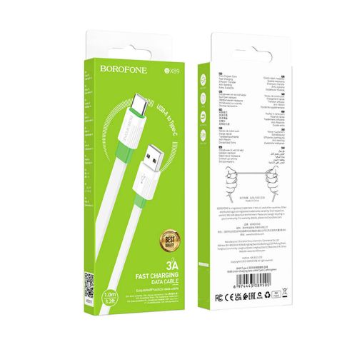 Кабель USB-Micro USB BOROFONE BX89 Union 2.4A 1м бело-зеленый оптом, в розницу Центр Компаньон фото 2