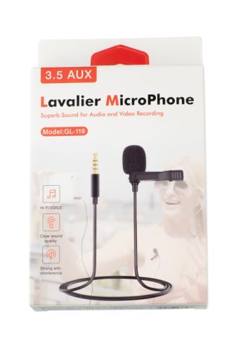 Петличный микрофон LAVALIER GL-141 Lightning 2в1 черный оптом, в розницу Центр Компаньон фото 3