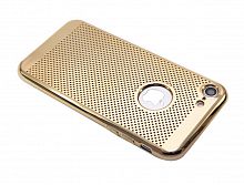 Чехол-накладка для iPhone 7/8/SE C-CASE РАМКА перфор TPU золото - фото