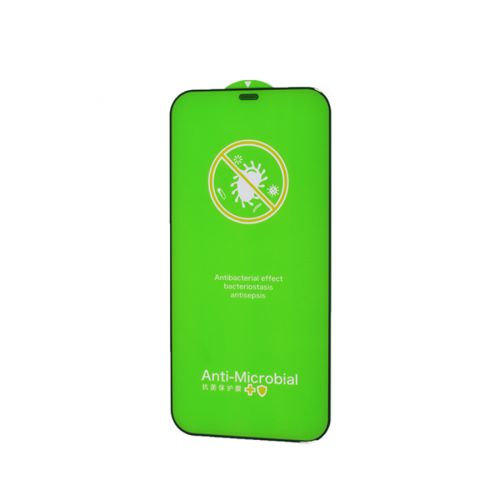 Защитное стекло для iPhone SE (2020) FULL GLUE ANTIBACTERIAL коробка черный - фото