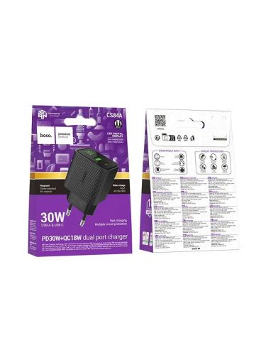 СЗУ Type-C HOCO CS84A 3A PD30W QC3.0 черный - оптовая продажа фото 5 СЗУ Type-C HOCO CS84A 3A PD30W QC3.0 черный - фото фото 5
