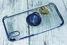 Чехол-накладка для HUAWEI Honor 8S/Y5 2019 ELECTROPLATED TPU КОЛЬЦО синий - фото