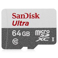 Карта памяти MicroSDХС 64GB Класс 10 SanDisk UHS-I Ultra Android 48MB/s без адаптера - фото