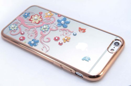 Чехол-накладка для iPhone 6/6S YOUNICOU стразы МНОГОЦВЕТ Рамка TPU - фото фото 3