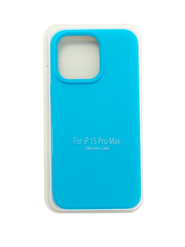 Чехол-накладка для iPhone 15 Pro Max VEGLAS SILICONE CASE NL закрытый голубой (16) оптом, в розницу Центр Компаньон