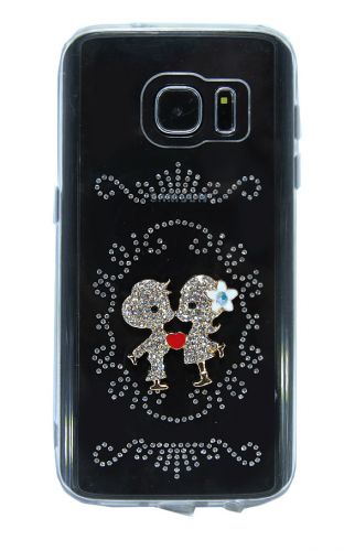 Чехол-накладка для SAMSUNG G930F S7 YOUNICOU NEW стразы поцелуй PC+TPU оптом, в розницу Центр Компаньон