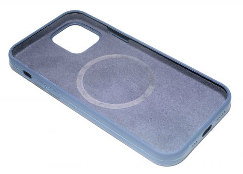 Чехол-накладка для iPhone 12\12 Pro SILICONE TPU NL поддержка MagSafe темно-синий коробка - фото фото 3