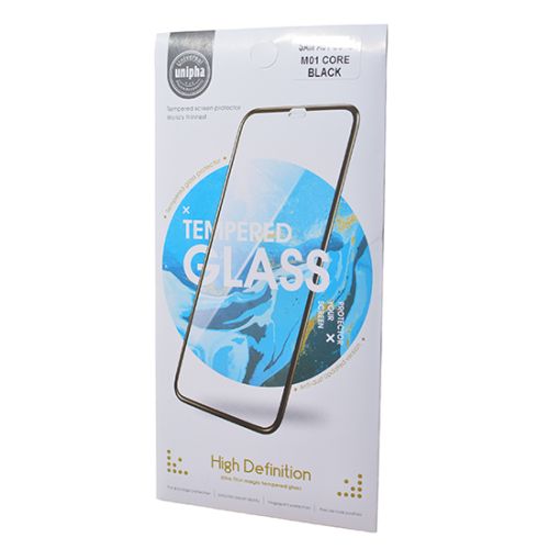 Защитное стекло для Samsung A013F A01 Core/M01 Core FULL GLUE (желтая основа) картон черный оптом, в розницу Центр Компаньон фото 3