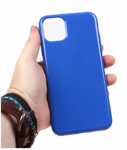 Чехол-накладка для iPhone 11 Pro Max ГЛЯНЕЦ TPU 011338 синий оптом, в розницу Центр Компаньон