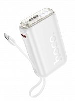 Внешний АКБ пауэр банк HOCO J157 10000mAh 22.5W+PD20W с кабелем белый - фото