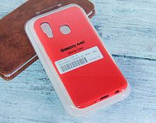 Чехол-накладка для Samsung A405F A40 SILICONE CASE закрытый красный - фото