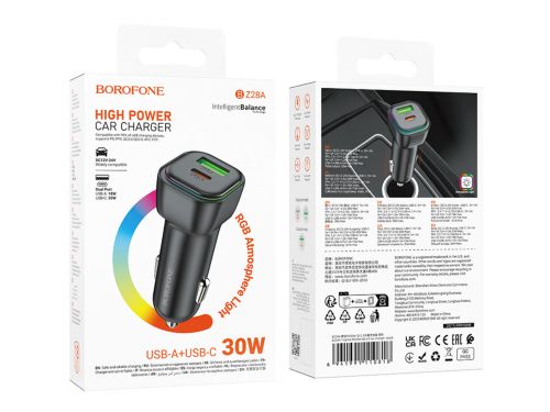 АЗУ TYPE-C BOROFONE BZ28A Trophie PD30W+QC3.0 черный - оптовая продажа фото 6 АЗУ TYPE-C BOROFONE BZ28A Trophie PD30W+QC3.0 черный - фото фото 6