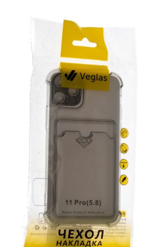 Чехол-накладка для iPhone 11 Pro VEGLAS Air Pocket черно-прозрачный оптом, в розницу Центр Компаньон фото 4