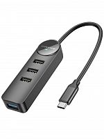Купить USB-разветвитель BOROFONE DH5 Type-C (4USB-порта) черный оптом, в розницу в ОРЦ Компаньон