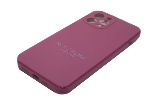 Чехол-накладка для iPhone 12 Pro Max VEGLAS SILICONE CASE NL Защита камеры малиновый (54) оптом, в розницу Центр Компаньон фото 2