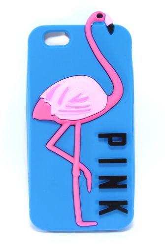 Чехол-накладка для iPhone 6/6S V SECRET PINK ФЛАМИНГО синий - фото