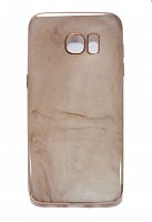 Чехол-накладка для Samsung G930 S7 C-CASE МРАМОР TPU бежевый - фото
