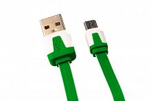Купить Кабель USB-Micro USB Flat Длинный штекер пакет бело-зеленый оптом, в розницу в ОРЦ Компаньон