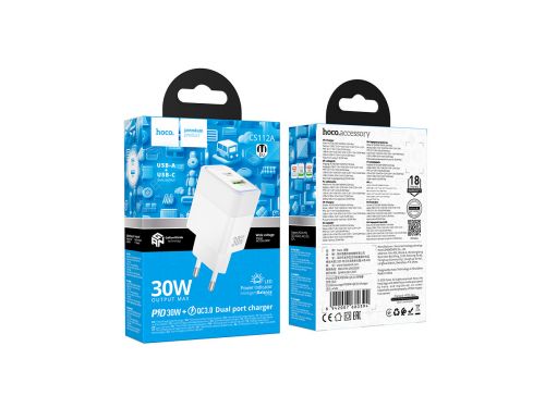 СЗУ USB HOCO CS112A PD30W QC3.0 белый - оптовая продажа фото 5 СЗУ USB HOCO CS112A PD30W QC3.0 белый - фото фото 5