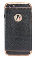 Чехол-накладка для iPhone 6/6S ANYLAND TPU+Кожа Фактура черный - фото