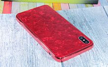 Купить Чехол-накладка для iPhone X/XS SPANGLES GLASS TPU красный																														 оптом, в розницу в ОРЦ Компаньон