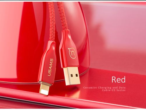 Кабель USB Lightning 8Pin USAMS US-SJ214 U3 Ceramics 1.2м красный оптом, в розницу Центр Компаньон фото 2