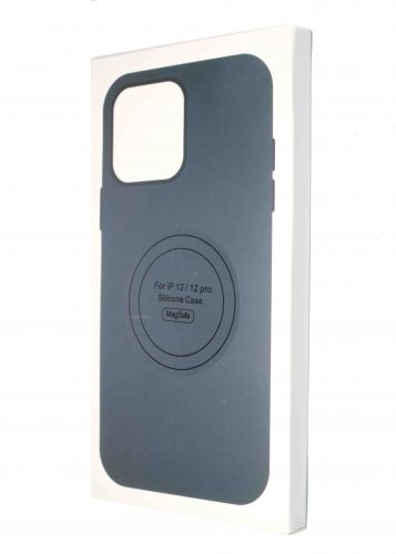 Чехол-накладка для iPhone 12\12 Pro SILICONE TPU NL поддержка MagSafe темно-синий коробка - фото фото 4