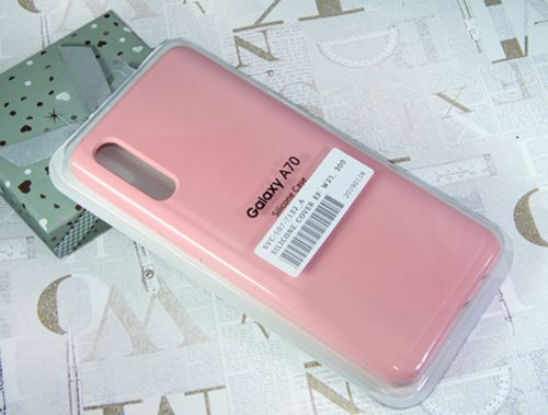 Чехол-накладка для Samsung A705 A70 SILICONE CASE закрытый розовый - фото