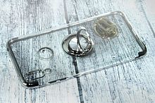 Чехол-накладка для HUAWEI Y7 2019/Y7 Prime 2019 ELECTROPLATED TPU КОЛЬЦО серебро - фото