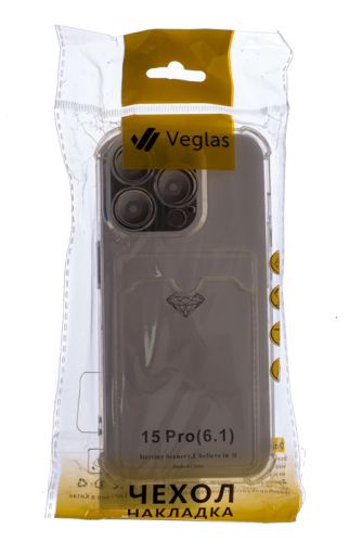 Чехол-накладка для iPhone 15 Pro VEGLAS Air Pocket прозрачный оптом, в розницу Центр Компаньон фото 4
