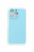 Чехол-накладка для iPhone 13 Pro VEGLAS SILICONE CASE Защита камеры светло-голубой (43) - фото